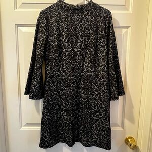 LOFT Black and Cream Dress